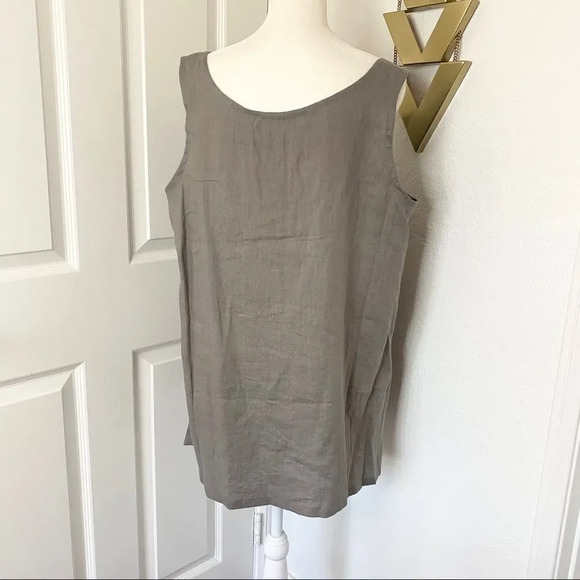 NEW Artful Home Go Lightly Maia A-Line 100% Linen Wide Gray Tank - Picture 6 of 9